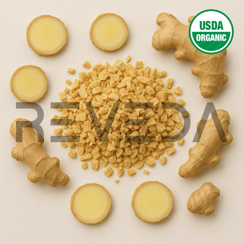 Dry / Dried / Dehydrated Peeled Ginger Tea Bag Cut TBC Pieces